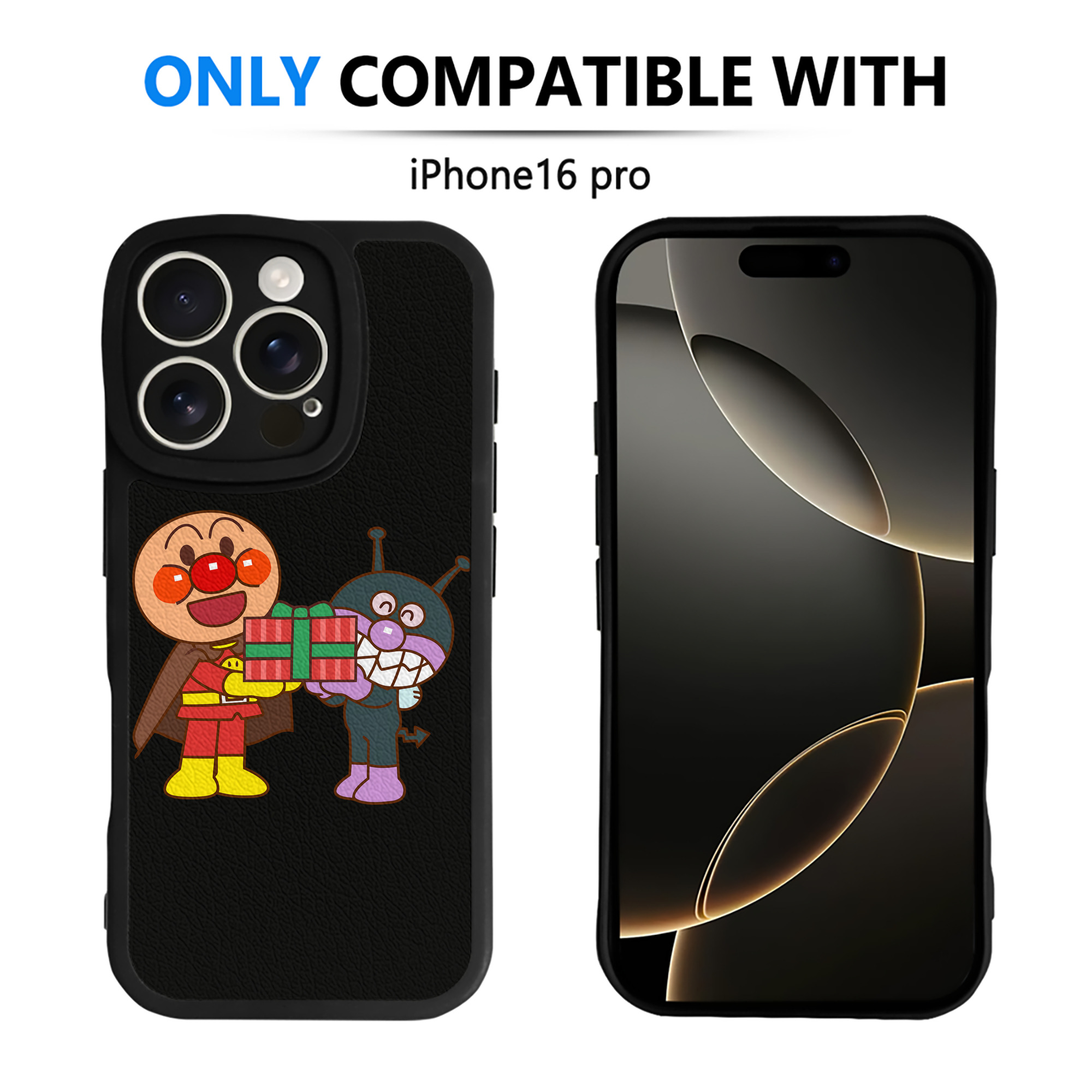 （画像用） アンパンマン Anpanman 【iPhone 16シリーズ対応】シリコンスマホケース（レザー調） 材質：シリコン